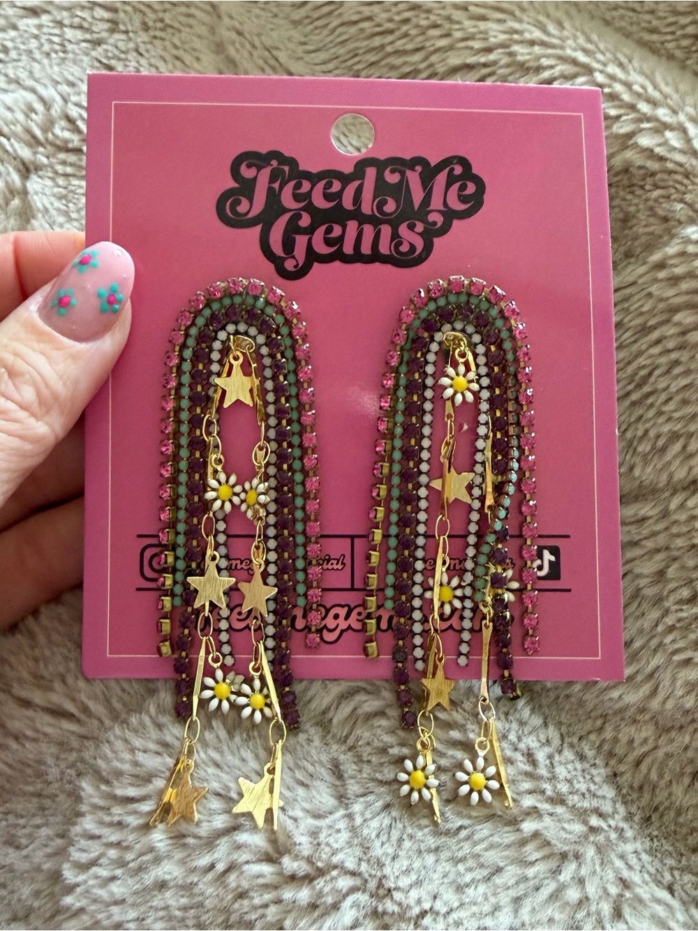 Feed me gems / hair candy by Han OG star flower statement rhinestone earring